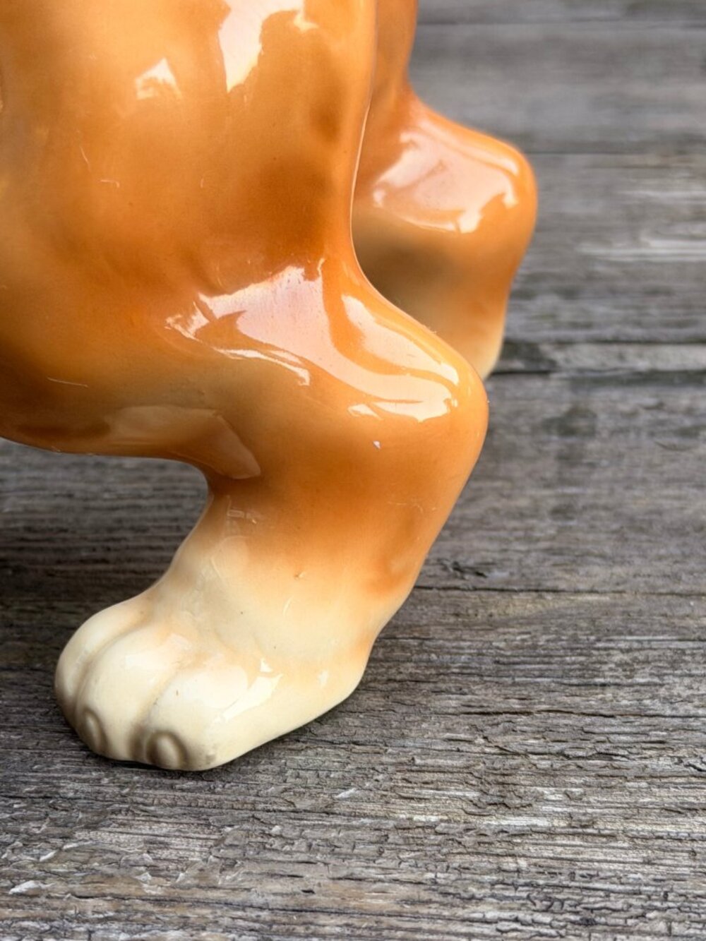 Vintage Large Dachshund Playful Japan Mid-Century Brown Glazed Porcelain Dog - Picture 7 of 14